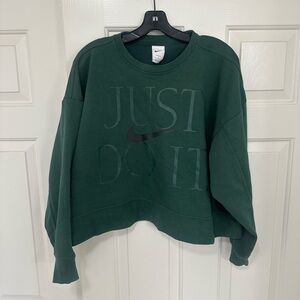 Nike Women's Dark Green Crew Neck Sweater